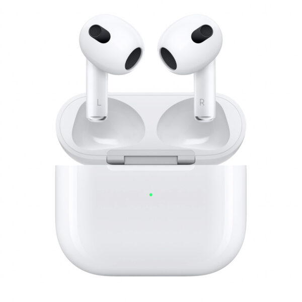 CASTI Apple Airpods gen3, pt. smartphone, cu Case incarcare Lightning, wireless, intraauriculare – butoni, microfon pe casca, conectare prin Bluetooth 5.0, alb, „mpny3zm/a” (timbru verde 0.18 lei)