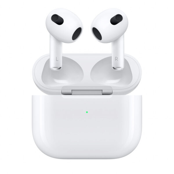 CASTI Apple Airpods gen3, pt. smartphone, cu Case incarcare Lightning, wireless, intraauriculare – butoni, microfon pe casca, conectare prin Bluetooth 5.0, alb, „mpny3zm/a” (timbru verde 0.18 lei)