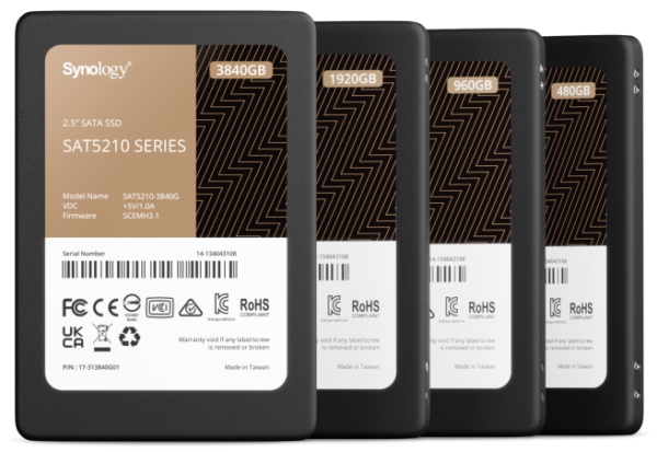 SYNOLOGY SSD SAT5210 3.84TB 2.5inch SATA 6Gb/s 530MB/s read 500MB/s write, „SAT5210-3840G”