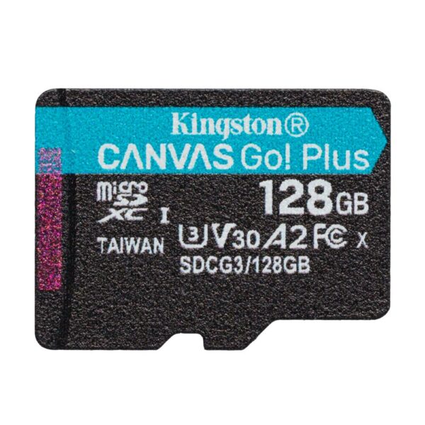 128GB microSDXC Canvas Go Plus 170R A2 U3 V30 Single Pack w/o ADP, „SDCG3/128GBSP” (timbru verde 0.03 lei)