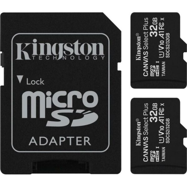 32GB micSDHC Canvas Select Plus 100R A1 C10 Two Pack + Single ADP, „SDCS2/32GB-2P1A” (timbru verde 0.03 lei)