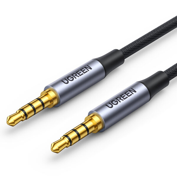CABLU audio Ugreen, „AV183” stereo 4-pini (3.5 mm jack T/T), conectori auriti, 3m, braided, negru „20785” (timbru verde 0.18 lei) – 6957303827855