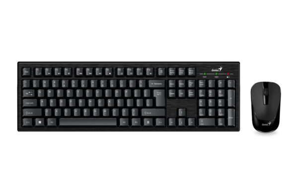 KIT wireless GENIUS, tastatura wireless 104 taste (slim) + mouse wireless 1000dpi, 3 butoane, black, „KM-8101”, SmartGenius app „31340014400” (timbru verde 0.8 lei)