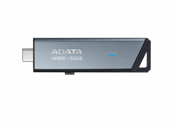 MEMORIE USB Type-C 3.2 ADATA 512 GB, retractabila, carcasa aluminiu, argintiu „AELI-UE800-512G-CSG” (timbru verde 0.03 lei)