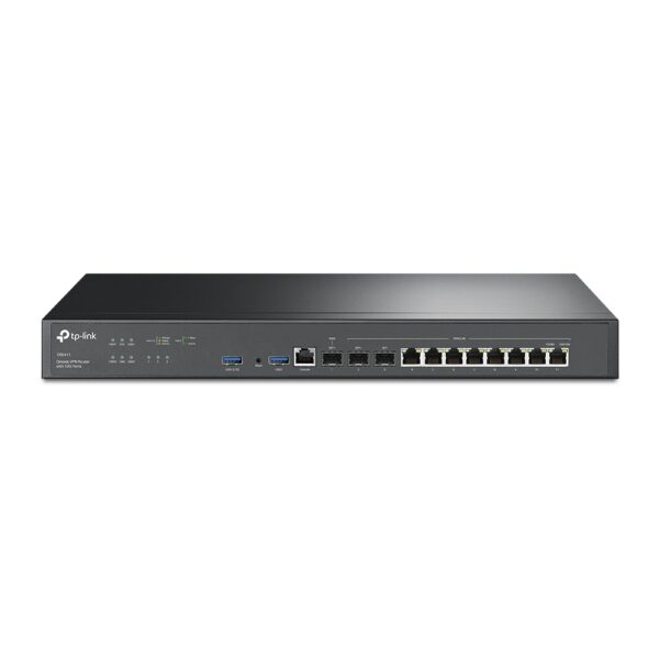 ROUTER TP-LINK wired Gigabit, 2xxxx 10GE SFP+ Ports (1 WAN, 1 WAN/LAN), 1xxxx 1GE SFP WAN/LAN Ports, 8xxxx 1GE RJ45 WAN/LAN Ports, 1xxxx RJ45 Console Ports, 2xxxx USB Ports (Connecting 4G/3G Modem as WAN Backup) „ER8411” (timbru verde 0.8 lei)