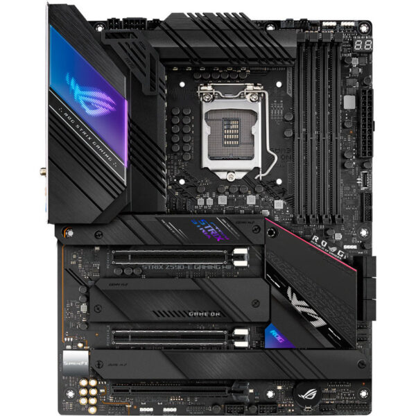 ASUS ROG STRIX Z590-E GAMING WIFI LGA1200 Z590 4xDIMM up to 128GB PCIe M.2 SATA HDMI DP USB 3.2 Wi-Fi, „ROG STRIX Z590-E GAMING WIFI”