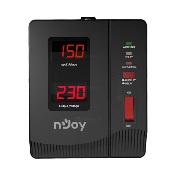 nJoy | AVRL-10001AL-CS01B | Alvis 1000 | Stabilizator de tensiune | 1000 VA | 600W | Tower | Nr iesiri 1 Schuko | Intrare Schuko | Display digital, „AVRL-10001AL-CS01B” (timbru verde 11 lei)