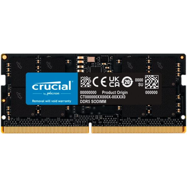 CRUCIAL 16GB DDR5-4800 SODIMM CL40 (16GBit) „CT16G48C40S5”,