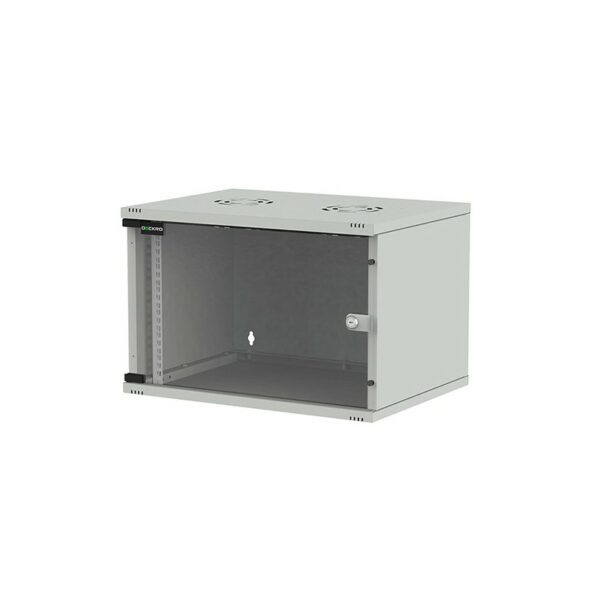 Rack 19 4U 540×400, de perete, dezasamblat, usa fata sticla, gri, capacitate 30kg, seria D-SOHO BASIC, DECKRO, „DSOB544004UG1”