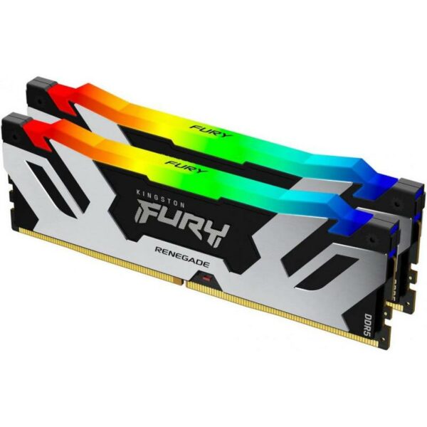 Memorie DDR Kingston DDR5 32GB frecventa 6400 Mhz, 16GB x 2 module, radiator, iluminare RGB, latenta CL40, „KF564C32RSAK2-32”