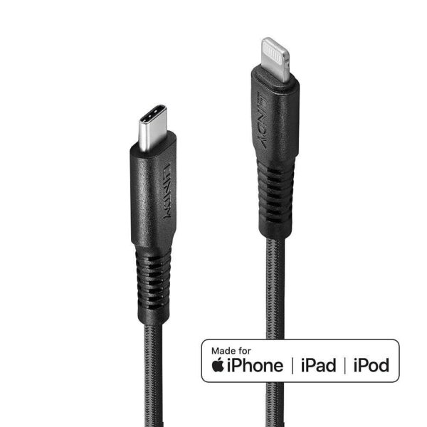 CABLU alimentare si date Lindy pt.smartphone Lightning (T) la USB Type-C (T), 3 m, PVC, negru, „LY-31288” (timbru verde 0.08 lei)