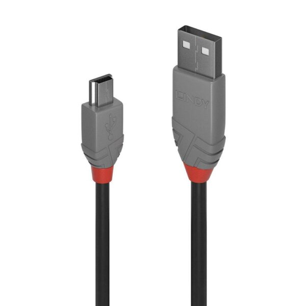 CABLU alimentare si date Lindy pt.smartphone Mini-USB (T) la USB 2.0 (T), 0.5 m, PVC, negru, „LY-36721” (timbru verde 0.08 lei)