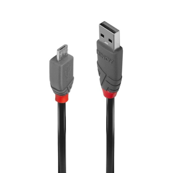 CABLU alimentare si date Lindy pt.smartphone Micro-USB (T) la USB 2.0 (T), 0.5 m, PVC, negru, „LY-36731” (timbru verde 0.08 lei)