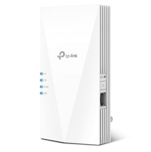 RANGE EXTENDER TP-LINK wireless AX3000, 3000Mbps, 1 port Gigabit, 2 antene interne, 2.4 / 5Ghz dual band, Wi-Fi 6, „RE700X” (timbru verde 2 lei)