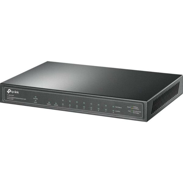 SWITCH TP-LINK 10-Port Gigabit Desktop Switch cu 8-Port PoE+, 63W total power, carcasa metal „TL-SG1210P” (timbru verde 2 lei)