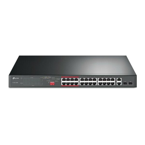 Switch TP-Link, 24-Port 10/100Mbps + 2-Port Gigabit Unmanaged PoE+, 2xxxx combo Gigabit SFP „TL-SL1226P” (timbru verde 2 lei)