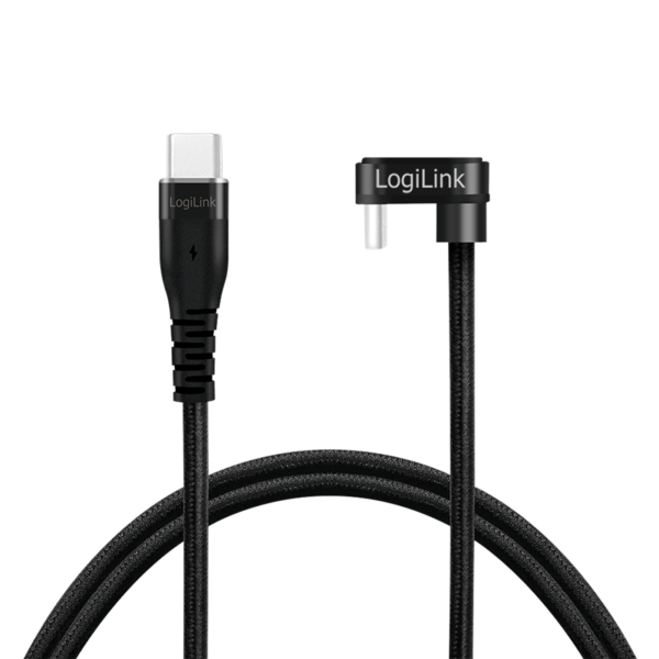 CABLU alimentare si date LOGILINK, pt. smartphone, USB 2.0, USB Type-C (T) la USB Type-C (T) la 180 grade, 2m, 2 x ecranat, aluminiu, negru, „CU0191” (timbru verde 0.08 lei)
