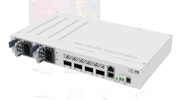 MIKROTIK SWITCH 1XFE 4X 100G CRS504-4XQ „CRS504-4XQ-IN” (timbru verde 2 lei)