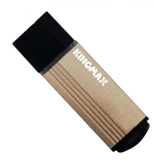 MEMORIE USB 3.0 KINGMAX 64 GB, cu capac, carcasa aluminiu, negru / auriu „KM-MB03-64GB/Y” (timbru verde 0.03 lei)