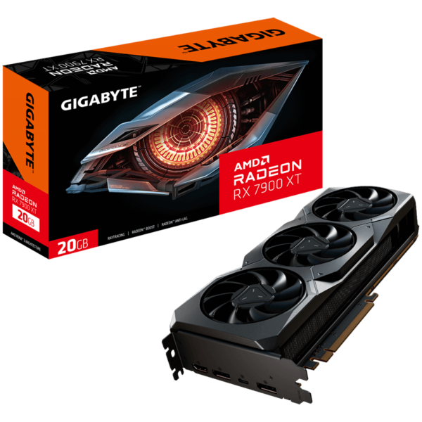 GIGABYTE Video Card Radeon RX 7900 XT 20G (20 GB GDDR6/320 bit, Boost Clock*: up to 2400 MHz, Game Clock*: up to 2000 MHz, PCI-E 4.0, 2xDP 2.1, 1xHDMI 2.1,1x USB Type-C, WINDFORCE 3X) ATX „GV-R79XTGAMING_OC-20GD_1.0”