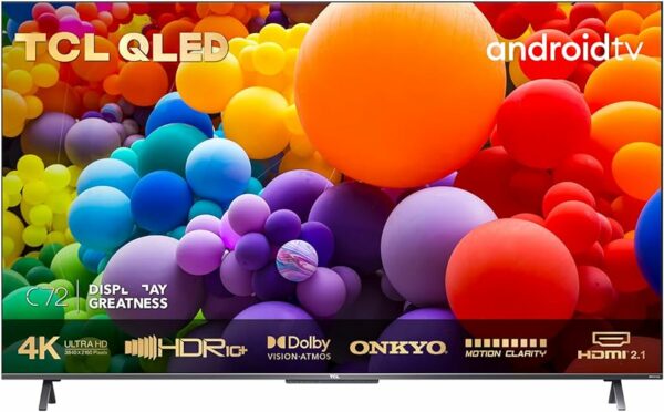 TCL 43C721, 108 cm, Smart Android, 4K Ultra HD, QLED, Clasa G „43C721” (timbru verde 15 lei)