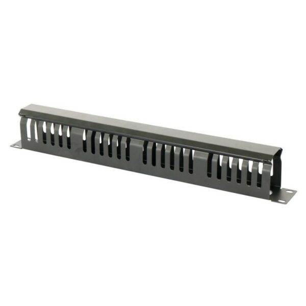 Ghidaj patchcord-uri metalic cu capac (organizator cabluri rack) , 1U , negru – DATEUP „9801130601