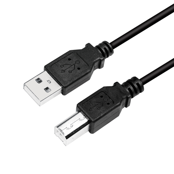 CABLU USB LOGILINK pt. imprimanta, USB 2.0 (T) la USB 2.0 Type-B (T), 2m, negru, „CU0007B” (timbru verde 0.08 lei)