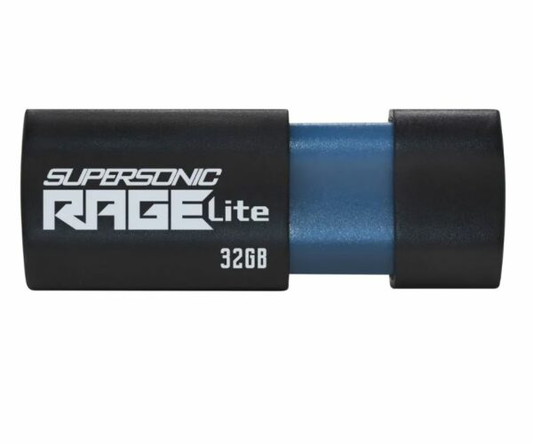 MEMORIE USB 3.2 PATRIOT Supersonic Rage Lite, 32 GB, protectie slide, negru, „PEF32GRLB32U” (timbru verde 0.03 lei)
