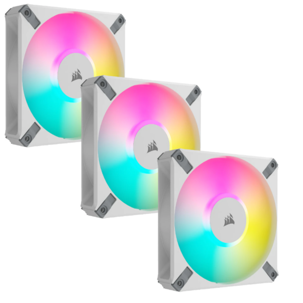 Ventilator Corsair iCUE AF120 RGB ELITE 120mm PWM Triple Fan Kit – White „CO-9050158-WW”