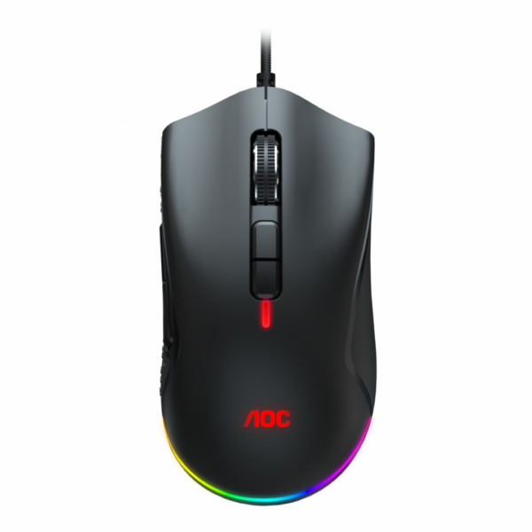 Mouse AOC GM530B, USB, 16000DPI, negru „GM530B” (timbru verde 0.18 lei)