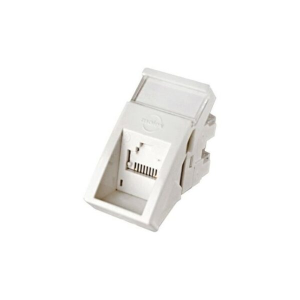 Conector inclinat, 1xRJ45 UTP cat.6, 22.5×45 PowerCat, alb, (compatibil Legrand Mosaic) – Molex „MLG-00021-02”