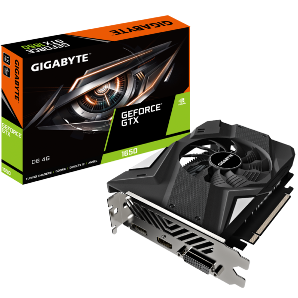 PLACA VIDEO GIGABYTE GTX 1650, 4GB GDDR6 128bit, N1656D6-4GD (V2.0) „N1656D6-4GD (V2.0)”