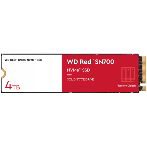 SSD NAS WD Red SN700 4TB M.2 2280-D5-M PCIe Gen3 x4 NVMe, Read/Write: 3400/3100 MBps, IOPS 550K/520K, TBW: 5100 „WDS400T1R0C”
