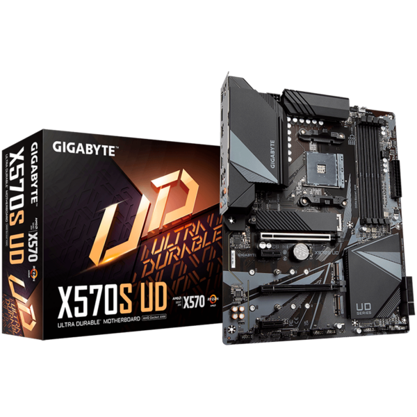 GIGABYTE Mainboard Desktop X570S UD 1.0 (AM4, 4xDDR4, 1xHDMI, 2.5GbE LAN, 2xPCI-E x16, 2x PCI-E x1, 3xM.2, 6xSATAIII, 6x USB3.2 Gen1, 2x USB Type-C, 1x USB3.2 Gen2, 6x USB 2.0/1.1) ATX „X570S_UD_1.0”