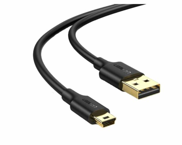 CABLU USB Ugreen, „US132” USB 2.0 (T) la Mini-USB (T) 5 Pin, 2m, conectori auriti, negru, „30472” (timbru verde 0.08 lei) – 6957303834723