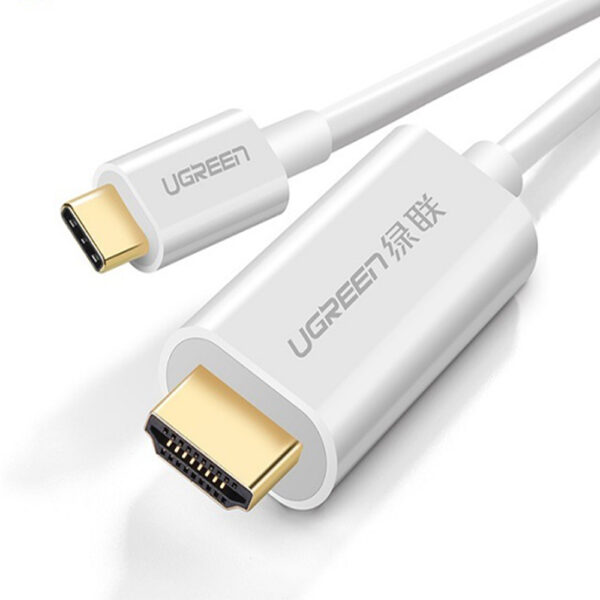 CABLU video Ugreen, „MM121” USB Type-C (T) la HDMI (T), rezolutie maxima 4K UHD (3840 x 2160) la 60 Hz, 1.5m, ABS, alb „30841” (timbru verde 0.8 lei) – 6957303838417