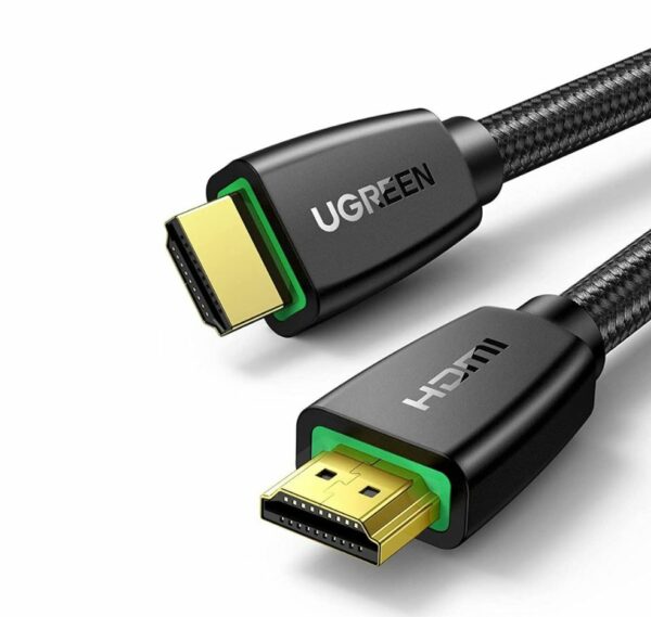CABLU video Ugreen, „HD118” HDMI (T) la HDMI (T), rezolutie maxima 4K UHD (3840 x 2160) la 60 Hz, conectori auriti, 2m, braided, negru „40410” (timbru verde 0.8 lei) – 6957303844104