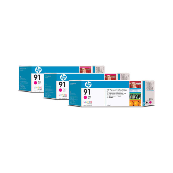 Tri-Pack Original HP Magenta, nr.91, pentru DesignJet Z6100, 3x775ml, (timbru verde 0.45 lei)”C9484A”