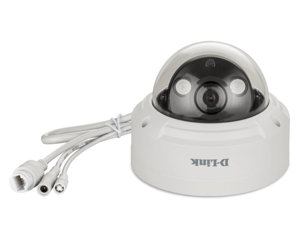 CAMERA IP D-Link, dome, pt. exterior, dist. IR 30 m, tip lentila fixa 2.8 mm, 2 Mpx, cu fir, microfon nu, PoE da, carcasa metal, slot SD card da, „DCS-4612EK” (timbru verde 0.8 lei)