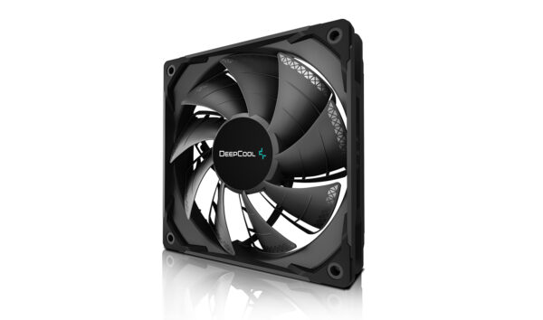 VENTILATOR DEEPCOOL PC TF120S BLACK, 120x120x25 mm, 1500rpm, control PWM, fara LED, 1 ventilator, 4-pin PWM, negru, „DP-GS-H12FDB-TF120S-BK”