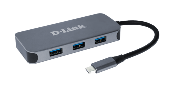HUB extern D-LINK, porturi 3 x SuperSpeed USB 3.0, 1 x USB-C with data sync & power delivery up to 60W, 1 x HDMI 4k, 1 x RJ-45 Gigabit, conectare prin USB Type C, cablu 10 cm, metalic, argintiu „DUB-2335” (timbru verde 0.8 lei)