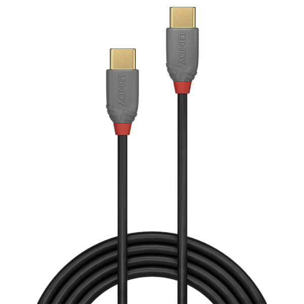 CABLU alimentare si date Lindy pt.smartphone USB Type-C (T) la USB Type-C (T), 1 m, PVC, gri, „LY-36871” (timbru verde 0.08 lei)
