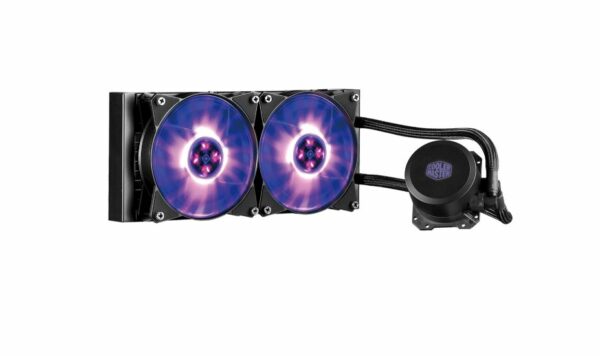 Cooler Cooler Master „MASTERLIQUID 240 Core”, compatibil skt. Intel si AMD, racire cu lichid, ventilator 120 mm x 2, 2000 rpm, iluminat RGB, „MLW-D24M-A18PZ-R1” (timbru verde 2.00 lei)