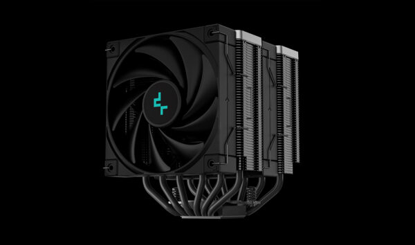 Cooler Deepcool „AK620 Zero Dark”, compatibil skt. Intel si AMD, racire cu aer, ventilator 120 mm x 2, 1850 rpm, inaltime cooler 160 mm, 6 heatpipe, „R-AK620-BKNNMT-G-1” (timbru verde 2.00 lei)