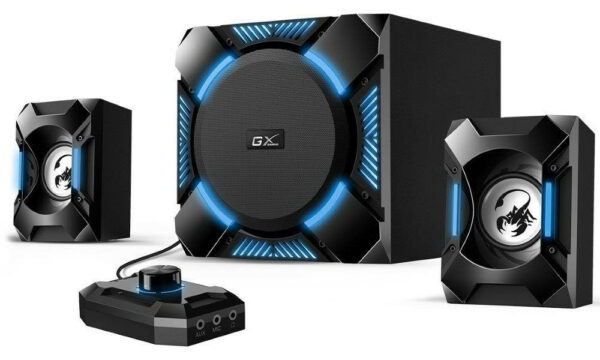 BOXE GENIUS 2.1, RMS: 36W (2 x 6W + 1 x 24W), gaming, black & blue, „SW-G2.1 1200” „31730044400” (timbru verde 11.00 lei)