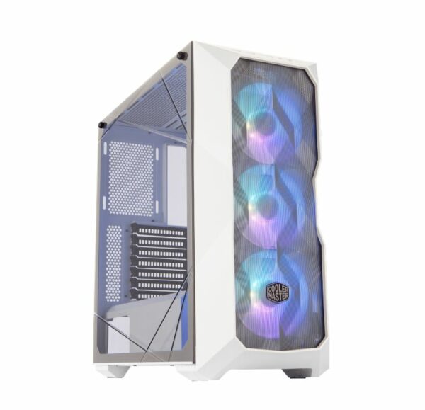 CARCASE Cooler Master TD500 MESH V2 white, U3x2,U3.1type Cx1,CNC TG,w/hub,CF120 ARGBx3,white,PSU cover,mesh, „TD500V2-WGNN-S00” (timbru verde 0.27 lei)