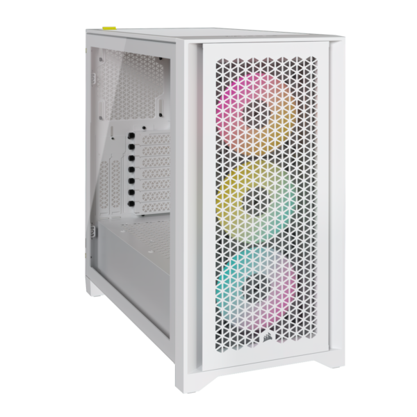 CARCASA Corsair iCUE 4000D RGB AIRFLOW Mid-Tower Case, True White – 3x AF120 RGB ELITE White Fans – iCUE Lighting Node PRO Controller – High-airflow Design „CC-9011241-WW” (timbru verde 0.24 lei)