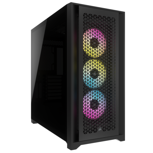 CARCASA Corsair iCUE 5000D RGB AIRFLOW Mid-Tower Case, Black – 3x AF120 RGB ELITE Fans – iCUE Lighting Node PRO Controller – High-airflow Design „CC-9011242-WW” (timbru verde 0.24 lei)