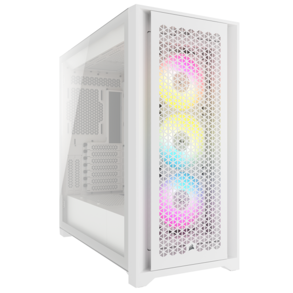 CARCASA Corsair iCUE 5000D RGB AIRFLOW Mid-Tower Case, True White – 3x AF120 RGB ELITE – White Fans – iCUE Lighting Node PRO Controller – High-airflow Design „CC-9011243-WW” (timbru verde 0.24 lei)