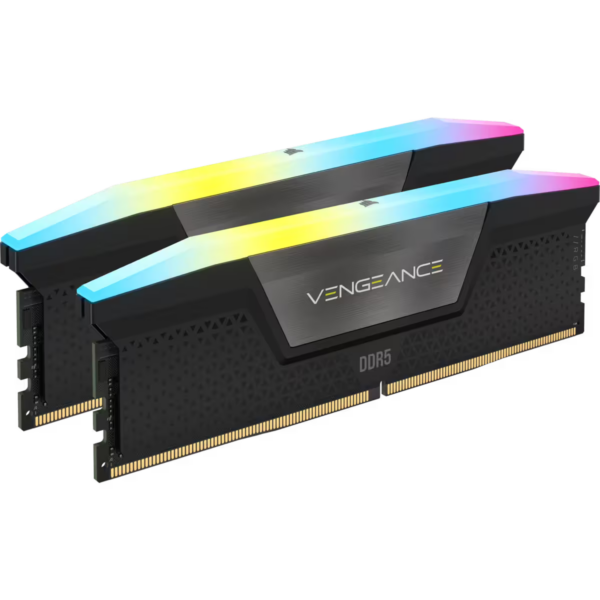 Corsair Vengeance RGB 32GB (2x16GB), DDR5, 6400MHz, CL32, 2x16GB, 1.35V Intel XMP, Negru „CMH32GX5M2B6400C32”